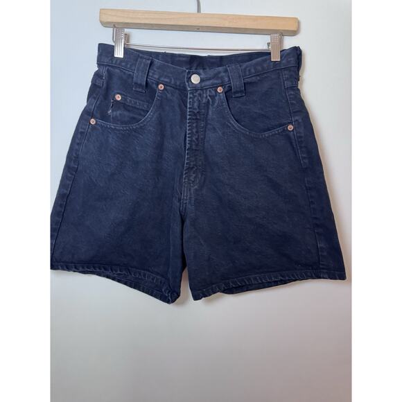 Vintage Bongo Jean Shorts Women's 11 Black Washed High Waist 90s 80s retro Biker - Picture 1 of 13